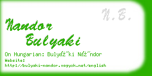 nandor bulyaki business card